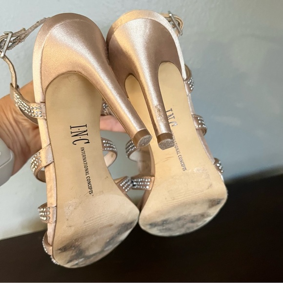 INC Crystal Blush Satin Rhinestones Heels - Picture 5 of 6